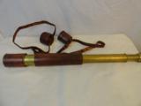 Early B.C and Co Solid Brass Telescope with intact leather cover- England - 1 of 2