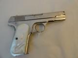 Scarce Colt Pre War Model 1908 Pocket Hammerless .380 Auto.
Nickel with Pearls - 1 of 8