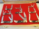 Set of (9) Colt 175th Ann.
Folding Knives-
Stag Handle - Etched Blades - 1 of 3