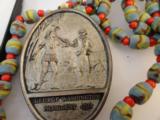 1843
Father of His Country George Washington Peace - Trade Medal with original Trade Beads - 1 of 2
