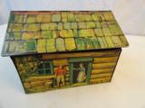 1880's Embossed Cowboy Ranch House Biscuit Tin - England - 2 of 4