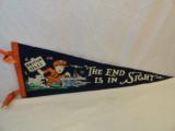 Mint and rare Hitler Heads Home British Invasion Pennant - 1 of 3