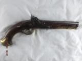 Circa 1840's Large Double Barrel Percussion Pistol- one rifled one smoothbore - 1 of 8