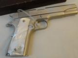 Impossible Mint Never Fired Colt 1911 Nickel .45 Mfg 1953 MIB - Pearl Grips - 3 of 11