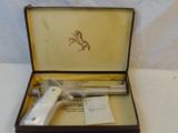 Impossible Mint Never Fired Colt 1911 Nickel .45 Mfg 1953 MIB - Pearl Grips - 1 of 11