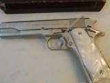 Impossible Mint Never Fired Colt 1911 Nickel .45 Mfg 1953 MIB - Pearl Grips - 4 of 11
