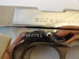 Near New Colt Model 1911 Nickel .45 Series 70 with Colt Ivories (1975) - 5 of 10