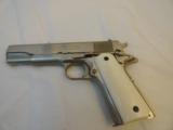 Near Mint Colt Model 1911 Nickel Series 70 .45 ACP with Ivory/Bone Grips - 2 of 11