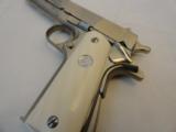 Near Mint Colt Model 1911 Nickel Series 70 .45 ACP withElephant Ivory Grips - 10 of 10
