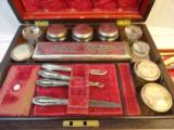 Fine Cased Soiled Doves Engraved Bulldog Dresser Set circa 1870's - Antique - 12 of 15