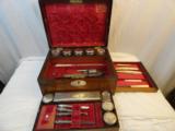 Fine Cased Soiled Doves Engraved Bulldog Dresser Set circa 1870's - Antique - 2 of 15