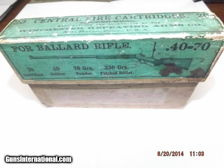 Winchester 40-70 Ammo for Ballard Rifle