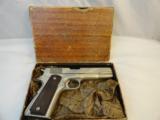 Beautiful Colt 1911 Factory Nickel Pre Series 70 in .38 Super Boxed - 1 of 9