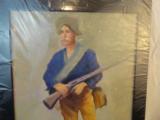 Winchester Stamped Origiinal Oil Painting Spanish Am War Krag - 2 of 3