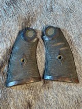 Pre-War Smith&Wesson gold logo N Frame Revolver original Grips - 2 of 11