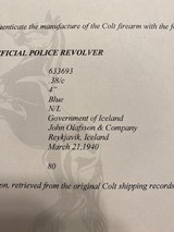 1940 Colt Official Police Revolver "Iceland Contract" - 10 of 10
