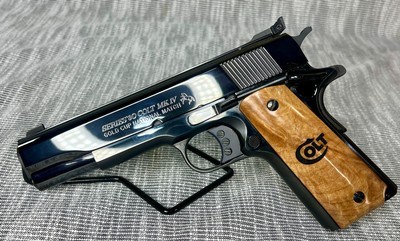 Colt National Match Royal Gold Cup .45 ACP — TALO Exclusive 1 of 300 — NMR122 — Royal Blue 1911 w/ Burl Display Case - Image 11 of 19