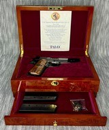 Colt National Match Royal Gold Cup .45 ACP — TALO Exclusive 1 of 300 — NMR122 — Royal Blue 1911 w/ Burl Display Case - Image 3 of 19