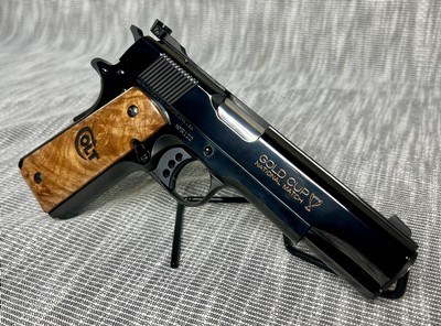 Colt National Match Royal Gold Cup .45 ACP — TALO Exclusive 1 of 300 — NMR122 — Royal Blue 1911 w/ Burl Display Case - Image 7 of 19