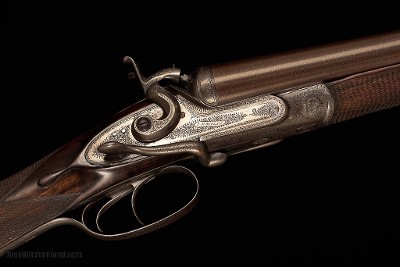 JD Dougall Damascus Sidelever Hammer SxS, 12ga/30"
used/verygood