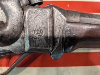 Antique Sharps Rifle, Patchbox Stock, Cartridge Box and Period Cartridges - Image 9 of 15