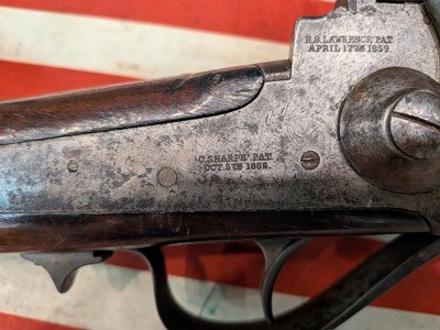 Antique Sharps Rifle, Patchbox Stock, Cartridge Box and Period Cartridges - Image 8 of 15