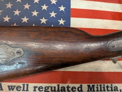 Antique Sharps Rifle, Patchbox Stock, Cartridge Box and Period Cartridges - Image 3 of 15