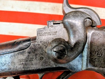 Antique Sharps Rifle, Patchbox Stock, Cartridge Box and Period Cartridges - Image 7 of 15