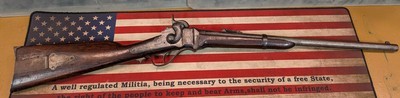 Antique Sharps Rifle, Patchbox Stock, Cartridge Box and Period Cartridges - Image 2 of 15