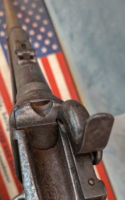 Antique Sharps Rifle, Patchbox Stock, Cartridge Box and Period Cartridges - Image 13 of 15
