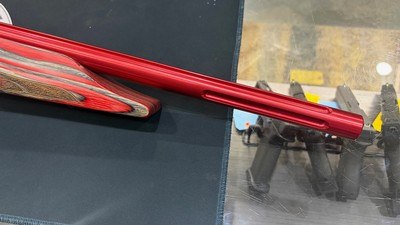 Tactical Solutions X-Ring .22LR Rifle – Custom Red Laminate Thumbhole Stock – Lightweight Threaded Barrel - Image 4 of 8