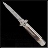 AKC Bill Deshivs Stag Leverletto Automatic Knife - 1 of 6