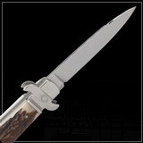 AKC Bill Deshivs Stag Leverletto Automatic Knife - 4 of 6
