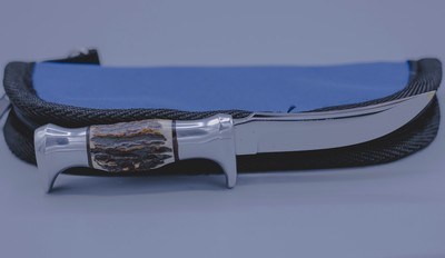 1950'S Stag Edge Brand Original Buffalo Skinner Knife,050-Soligen Germany-Sheath