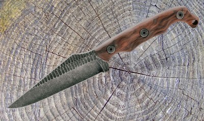 Stroup Knives TU2 Fixed Blade Knife 1095 HC Steel Rosewood Handle - Image 1 of 6
