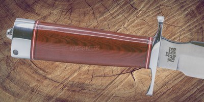 Blackjack Classic Model 7 Fixed Knife- 7" A2 Tool Steel Blade Red Micarta Handle - Image 3 of 6