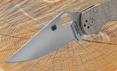 Spyderco Para Military 2 Brn Micarta Handles CPM Cru-Wear Steel Blade - C81MPCW2 - Image 3 of 7