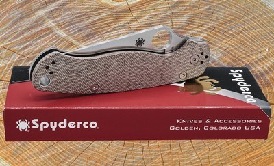 Spyderco Para Military 2 Brn Micarta Handles CPM Cru-Wear Steel Blade - C81MPCW2 - Image 7 of 7