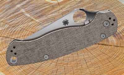 Spyderco Para Military 2 Brn Micarta Handles CPM Cru-Wear Steel Blade - C81MPCW2 - Image 6 of 7
