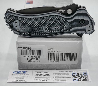 ZT Zero Tolerance 0350BG Black Grey Ken Onion Flipper Knife Knife-S30V Steel-USA - Image 7 of 7