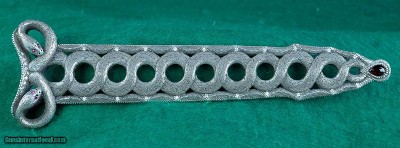 AmerRuss --- J. D. Smith & Joseph Shnayder --- Damascus Serpent Dagger in Jeweled Silver Sheath - Image 6 of 12