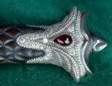 AmerRuss --- J. D. Smith & Joseph Shnayder --- Damascus Serpent Dagger in Jeweled Silver Sheath - 9 of 12