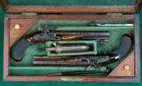 Henry Nock, London --- Cased Pair Flintlock Duelling Pistols --- 16-Bore - 1 of 15