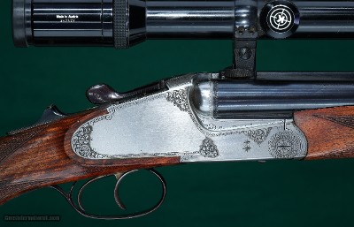 F W Heym --- Model 37, Pinless Sidelock Drilling --- 16ga, 2 3/4