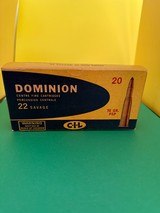 Dominion Center Fire Cartridges 22 Savage 70 Gr PSP