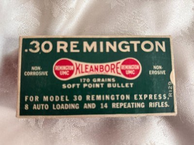 Rare Vintage 30 Remington Express UMC Kleanbore soft Pooint Bullets