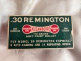 Rare Vintage 30 Remington Express UMC Kleanbore soft Pooint Bullets
