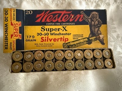 Western Super X 30 30 Wiinchester Silvertip 170 Grain Vintage