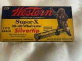 Western Super-X 30-30 Wiinchester Silvertip 170 Grain Vintage - 2 of 7