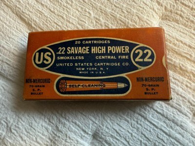 22 Savage High Power US Self Cleaning Vintage Bullets